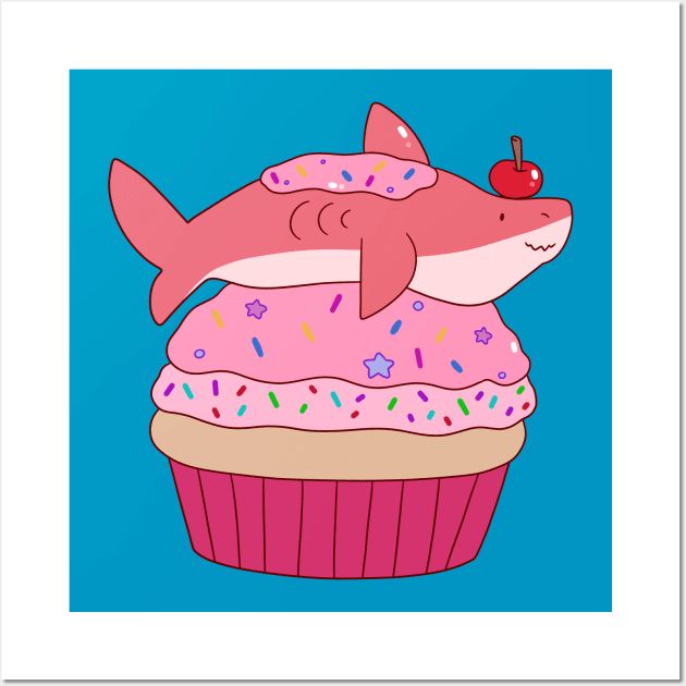 Giant Cupcake Shark Wall Art by saradaboru